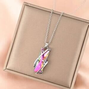 Gorgeous Bamboo Crystal Necklace Statement Piece